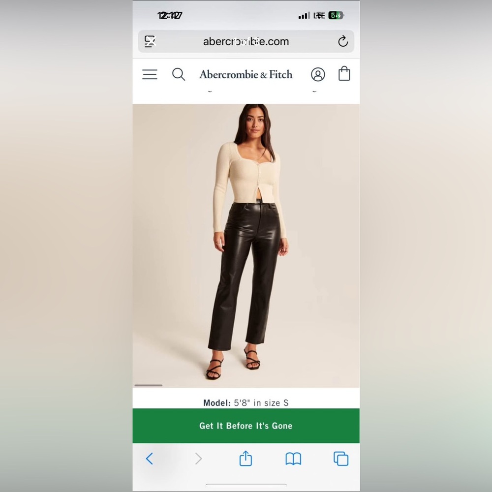 Abercrombie vegan leather cropped pants